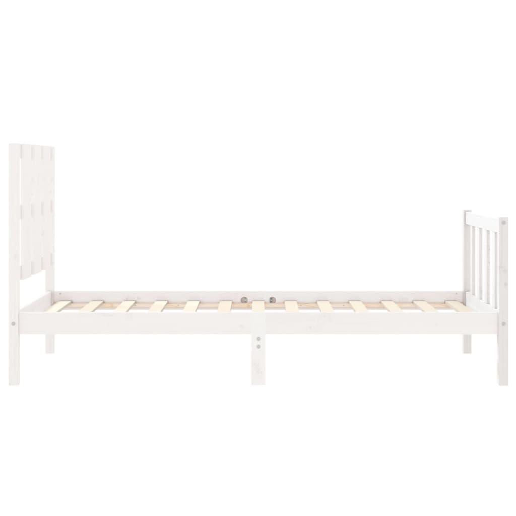 Bed Frame without Mattress White 90x190 cm Solid Wood Pine