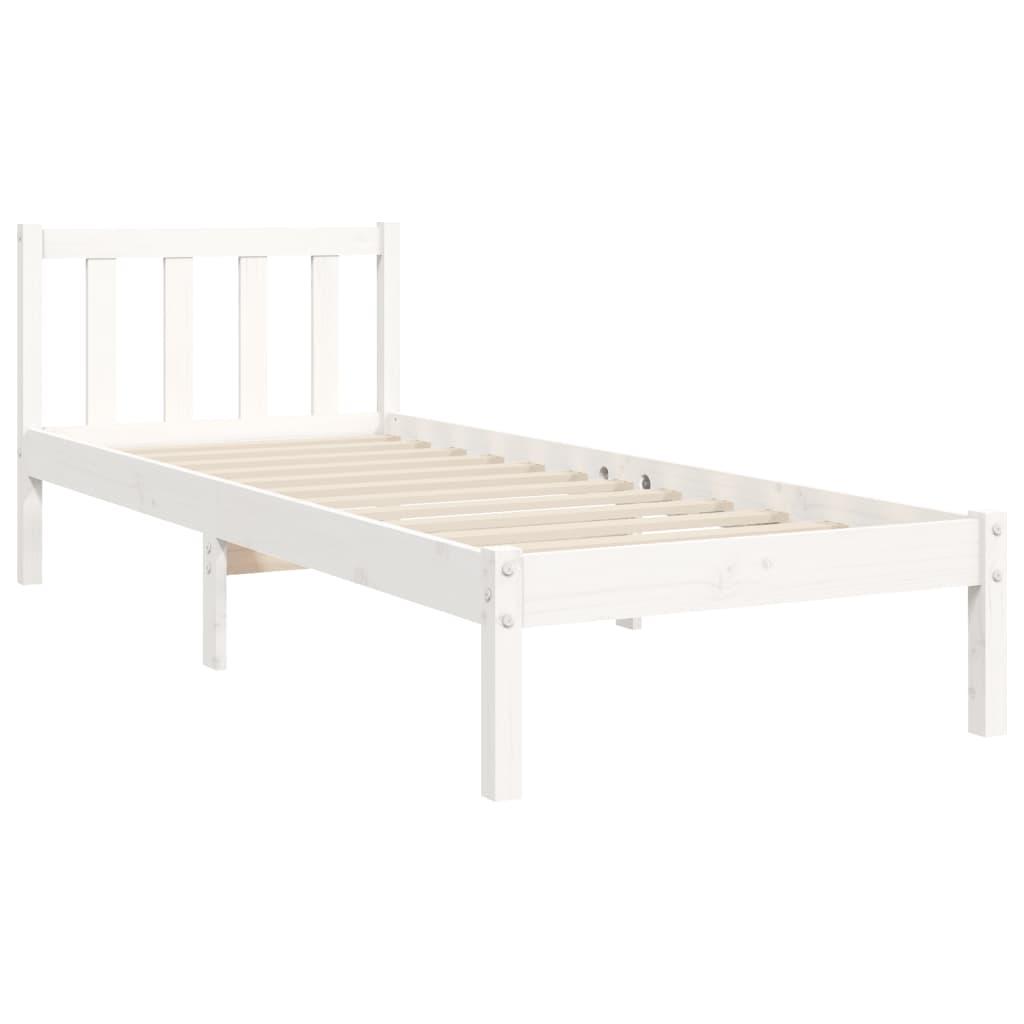 Bed Frame without Mattress White 90x190 cm Solid Wood Pine