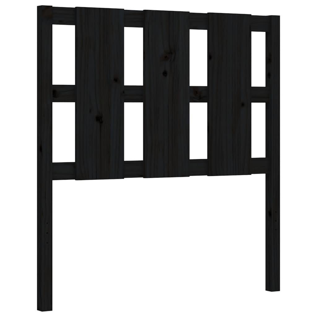 Bed Frame without Mattress Black 90x190 cm Solid Wood Pine