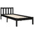 Bed Frame without Mattress Black 90x190 cm Solid Wood Pine