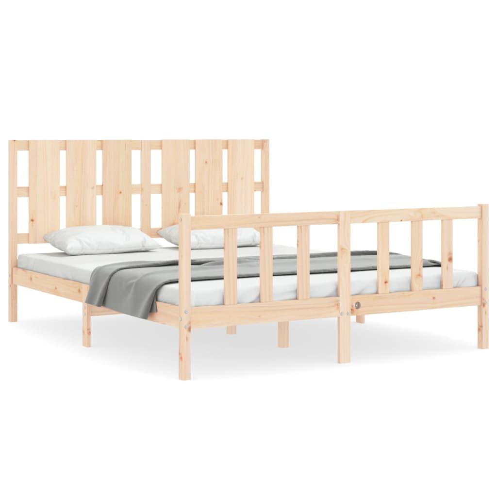 Bed Frame without Mattress 150x200 cm Solid Wood Pine