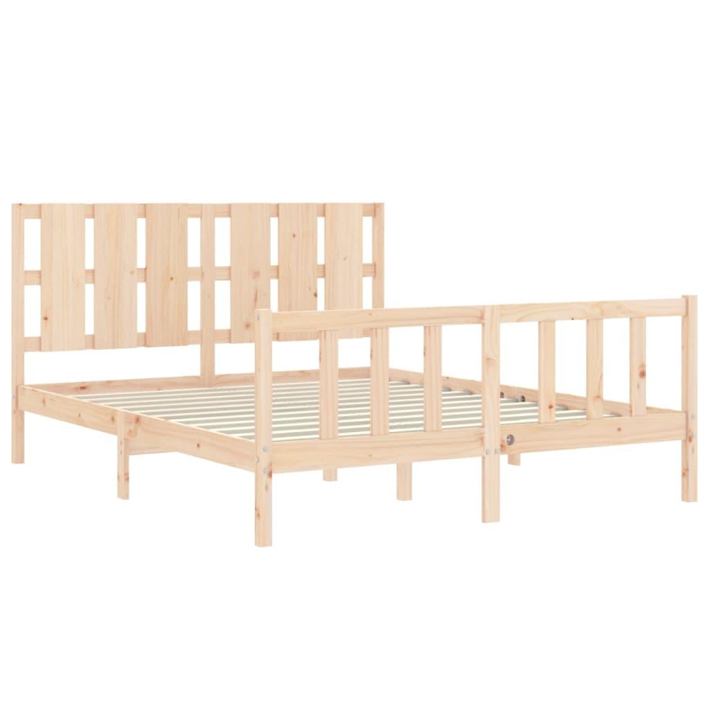 Bed Frame without Mattress 150x200 cm Solid Wood Pine