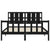 Bed Frame without Mattress Black 150x200 cm Solid Wood Pine