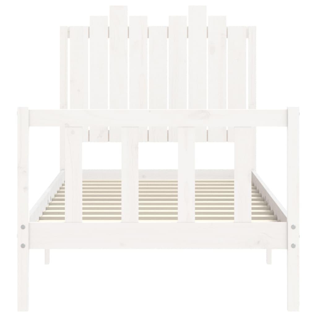 Bed Frame without Mattress White 90x190 cm Solid Wood Pine