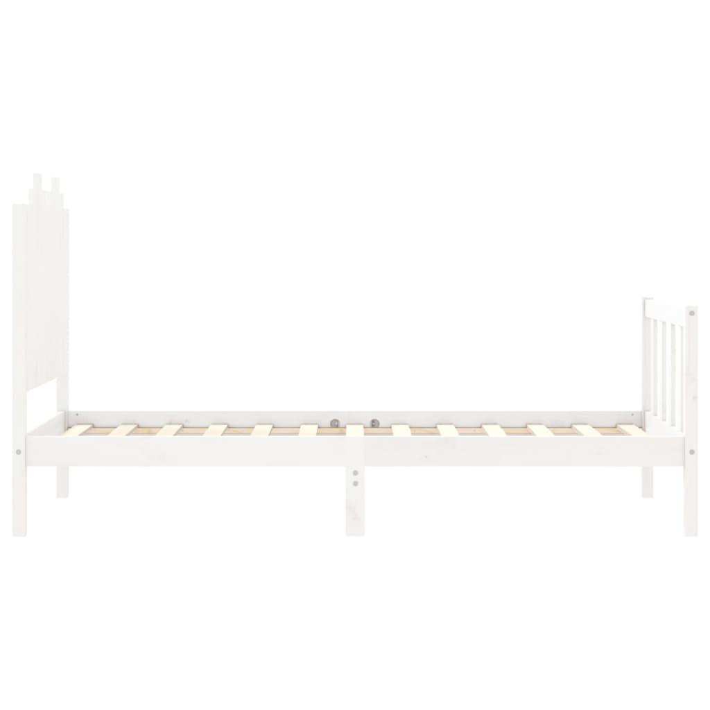 Bed Frame without Mattress White 90x190 cm Solid Wood Pine