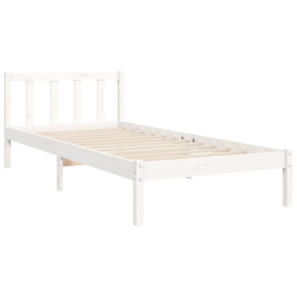 Bed Frame without Mattress White 90x190 cm Solid Wood Pine