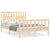 Bed Frame without Mattress 135x190 cm Solid Wood Pine