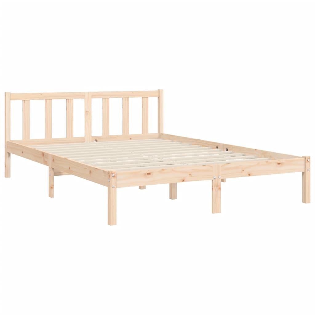 Bed Frame without Mattress 135x190 cm Solid Wood Pine