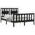 Bed Frame without Mattress Black 135x190 cm Solid Wood Pine