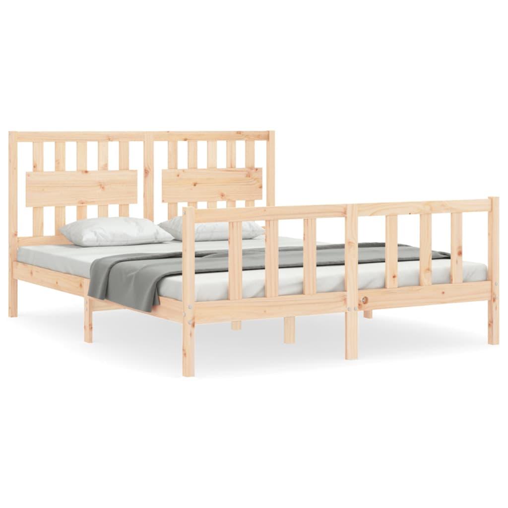 Bed Frame without Mattress 150x200 cm Solid Wood Pine