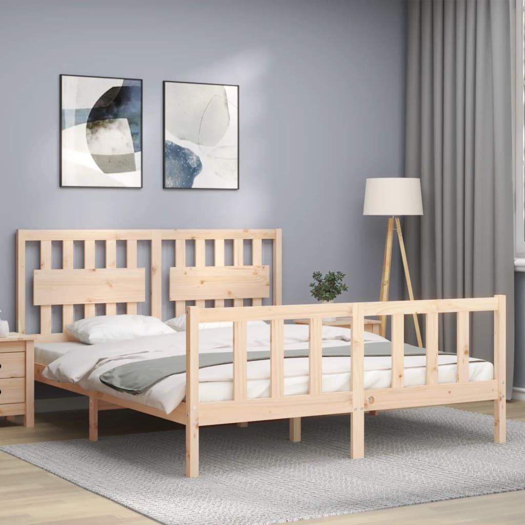 Bed Frame without Mattress 150x200 cm Solid Wood Pine