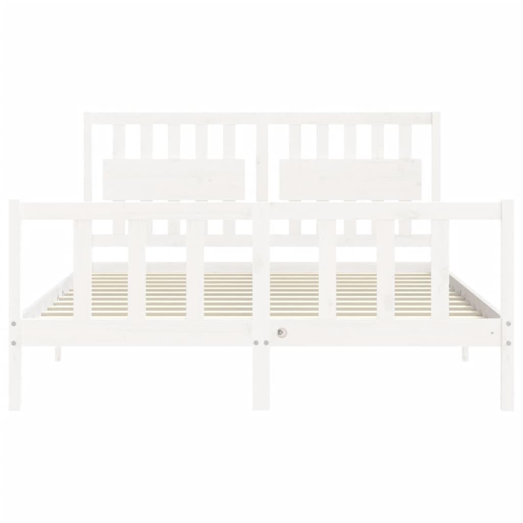 Bed Frame without Mattress White 150x200 cm Solid Wood Pine