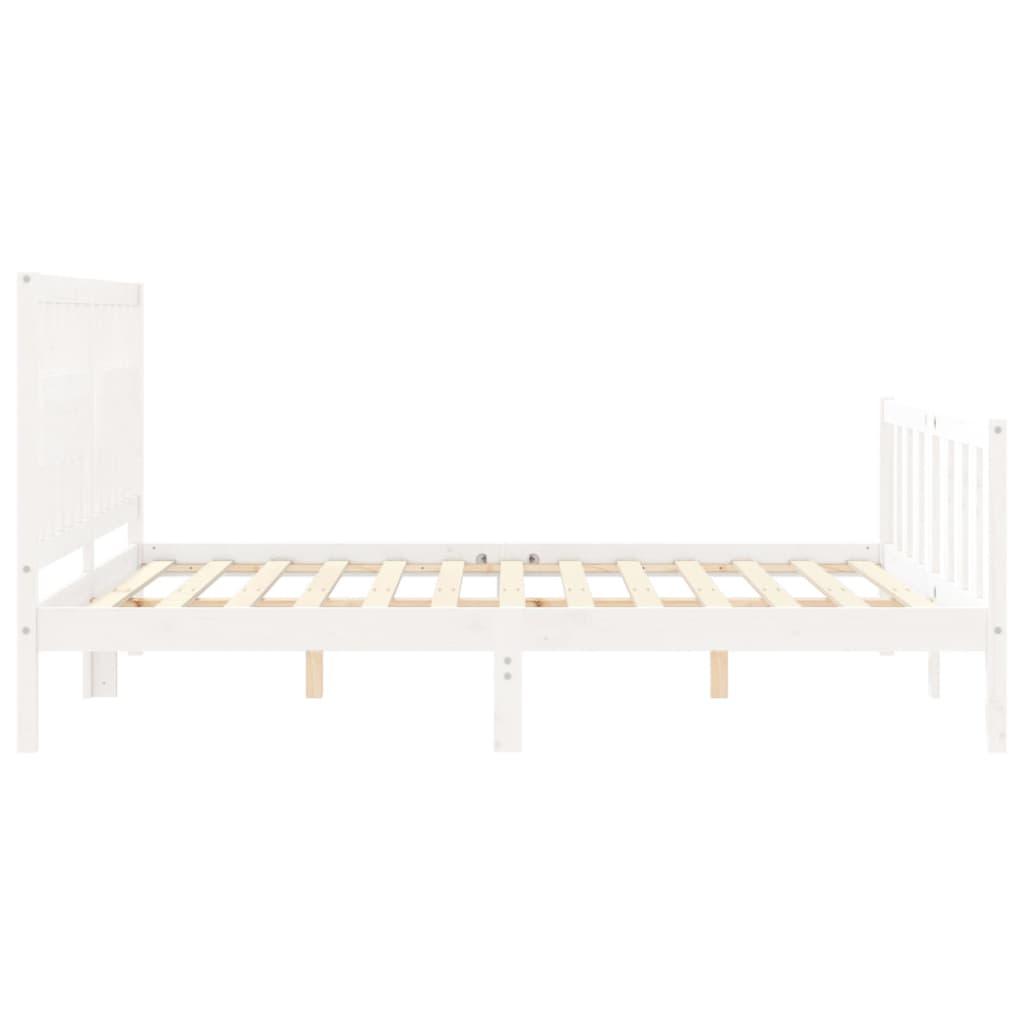 Bed Frame without Mattress White 150x200 cm Solid Wood Pine