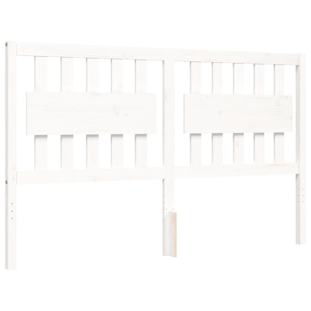 Bed Frame without Mattress White 150x200 cm Solid Wood Pine