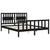 Bed Frame without Mattress Black 150x200 cm Solid Wood Pine