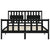 Bed Frame without Mattress Black 150x200 cm Solid Wood Pine