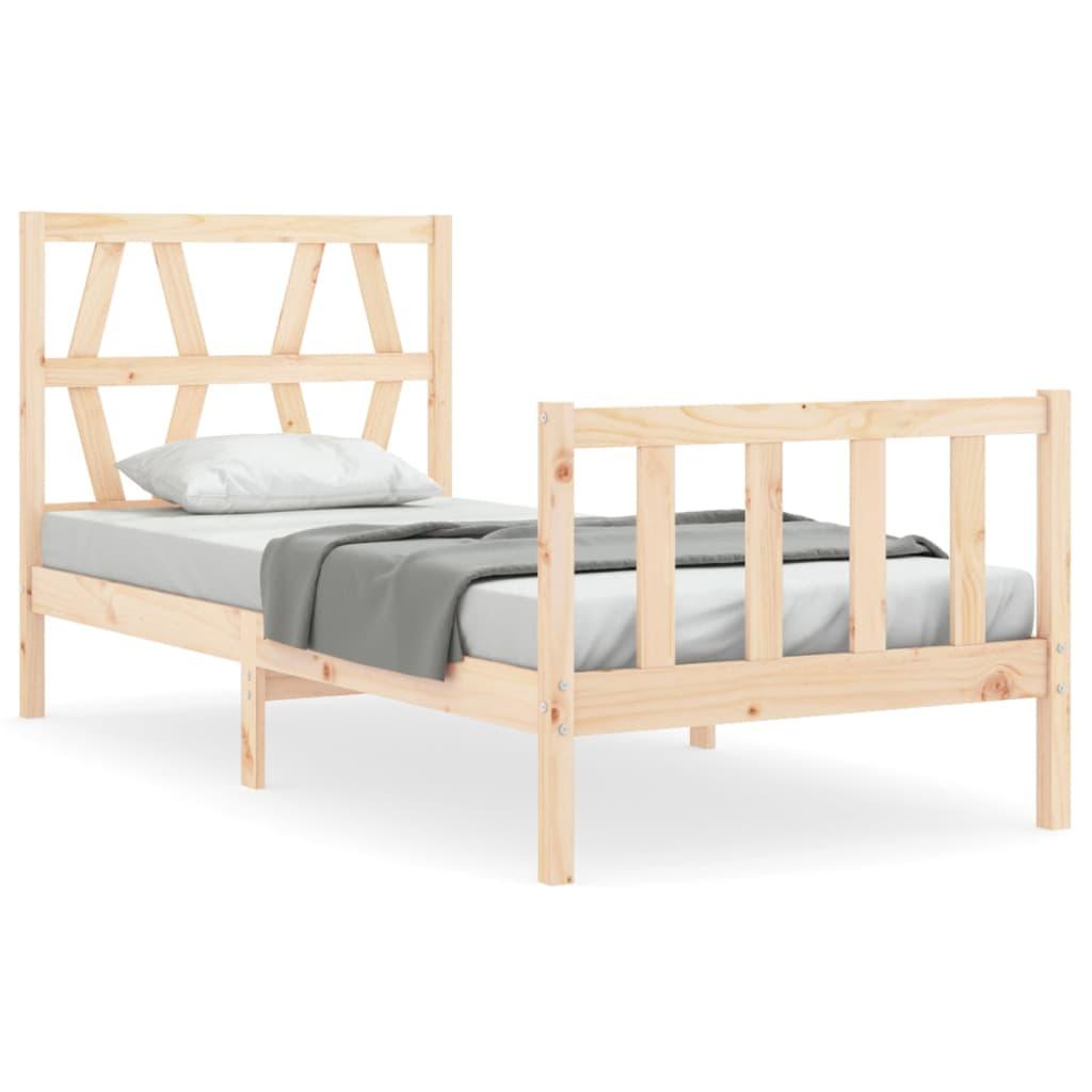 Bed Frame without Mattress 90x190 cm Solid Wood Pine