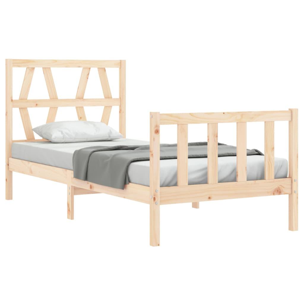 Bed Frame without Mattress 90x190 cm Solid Wood Pine