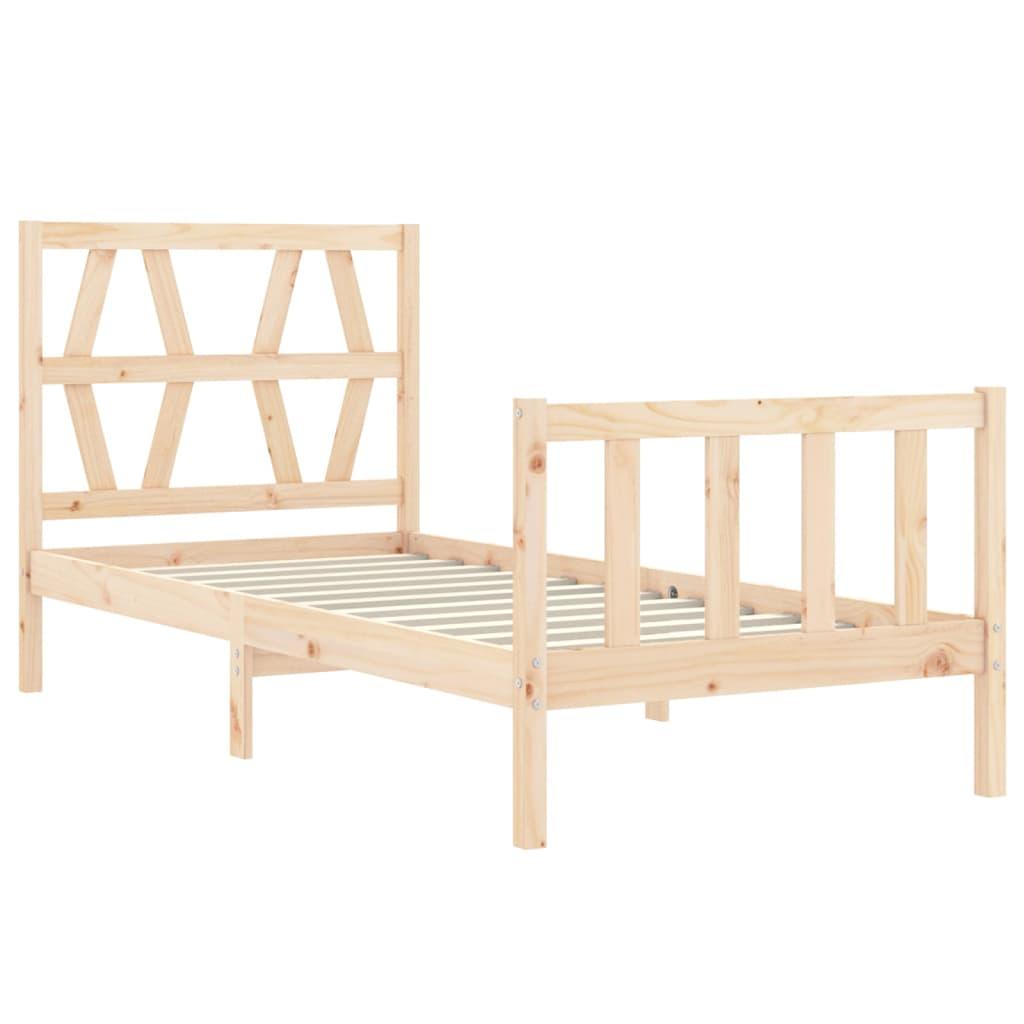 Bed Frame without Mattress 90x190 cm Solid Wood Pine