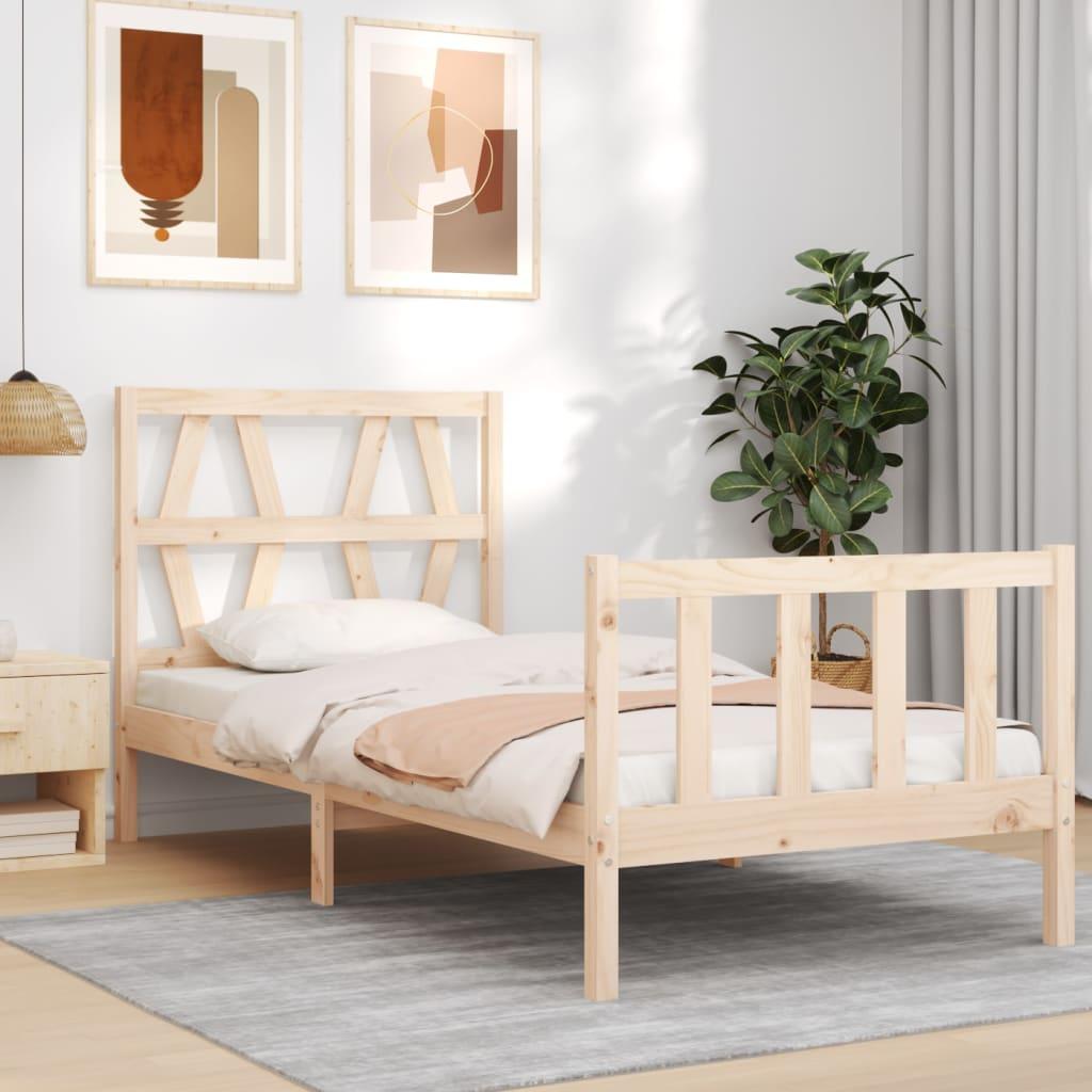 Bed Frame without Mattress 90x190 cm Solid Wood Pine