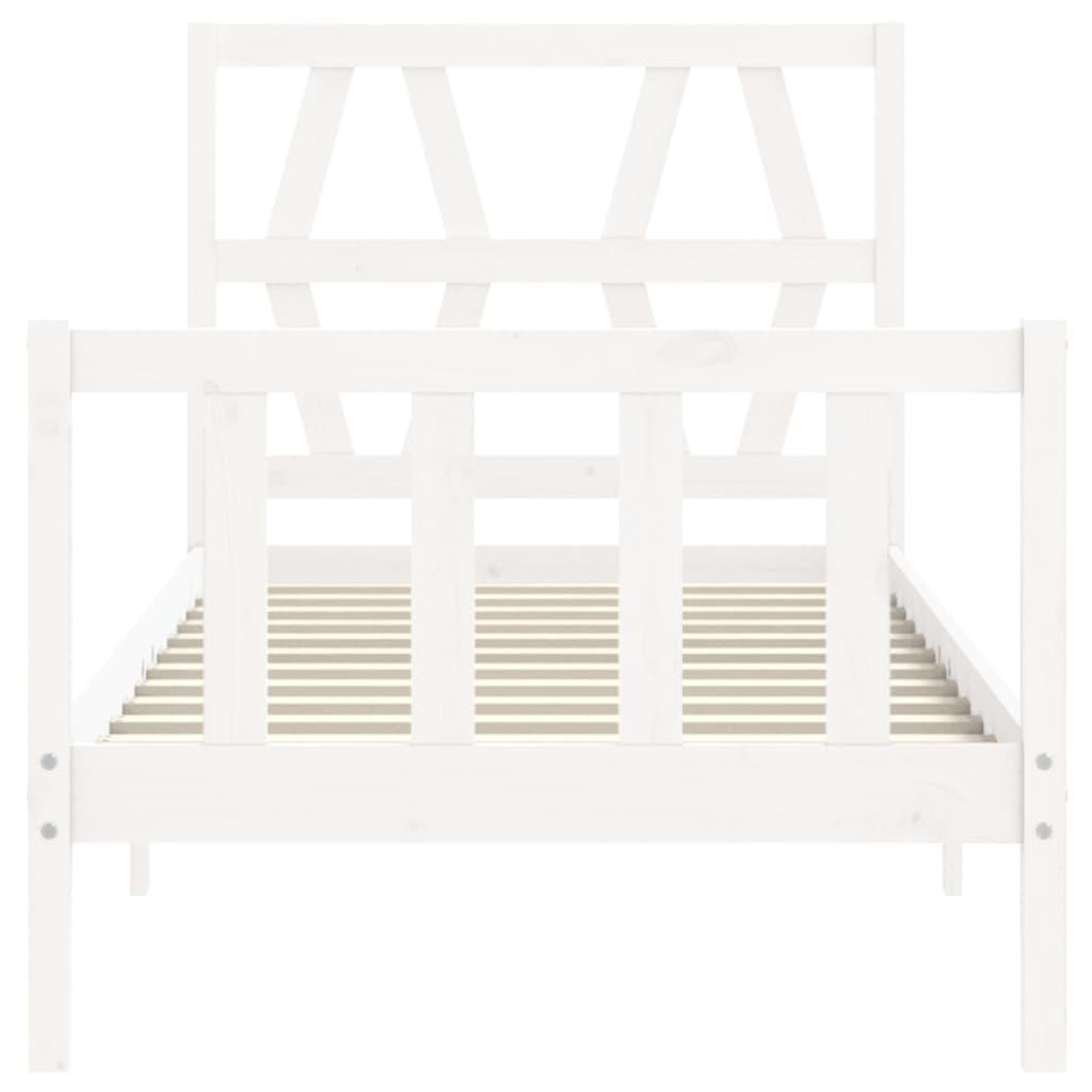 Bed Frame without Mattress White 90x190 cm Solid Wood Pine
