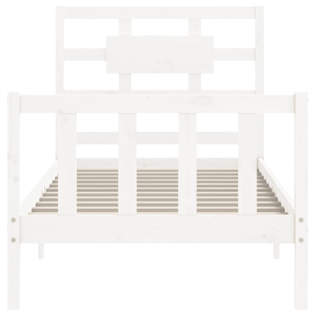 Bed Frame without Mattress White 90x190 cm Solid Wood Pine