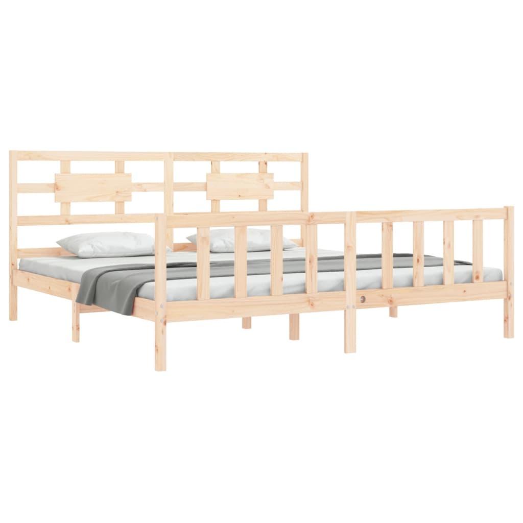 Bed Frame without Mattress 183x203 cm King Solid Wood Pine