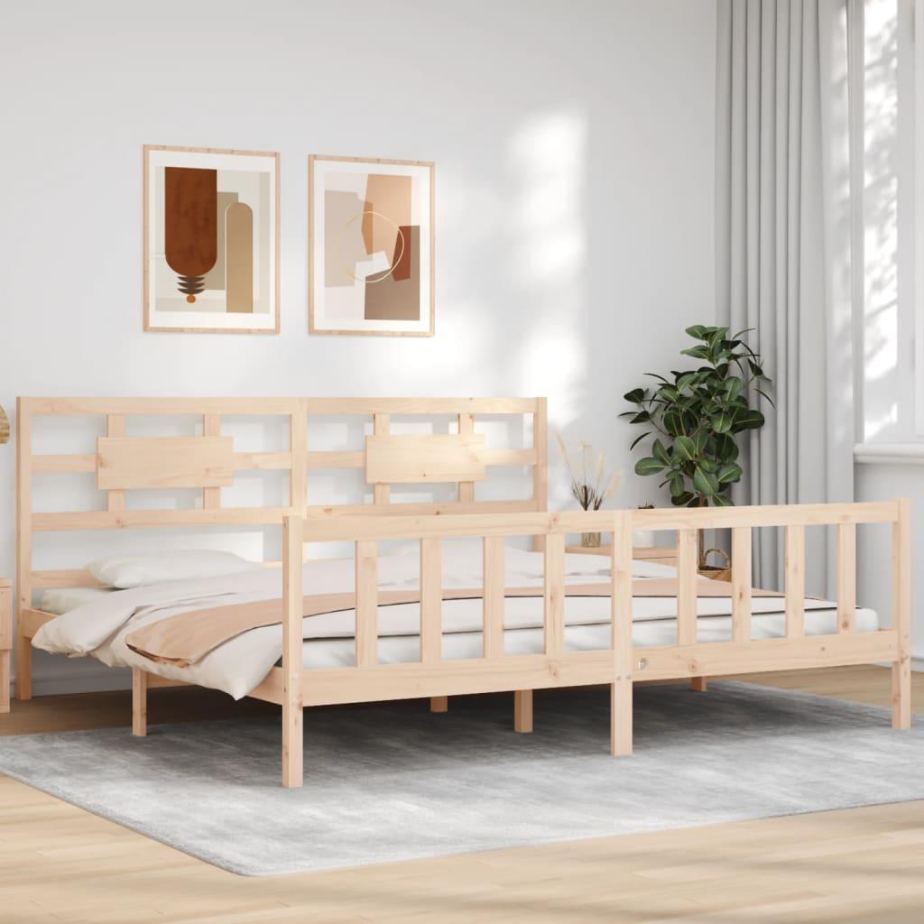 Bed Frame without Mattress 183x203 cm King Solid Wood Pine