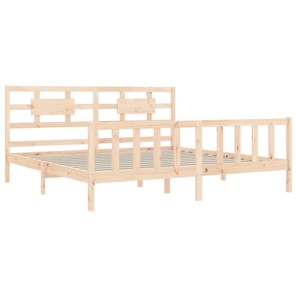 Bed Frame without Mattress 183x203 cm King Solid Wood Pine