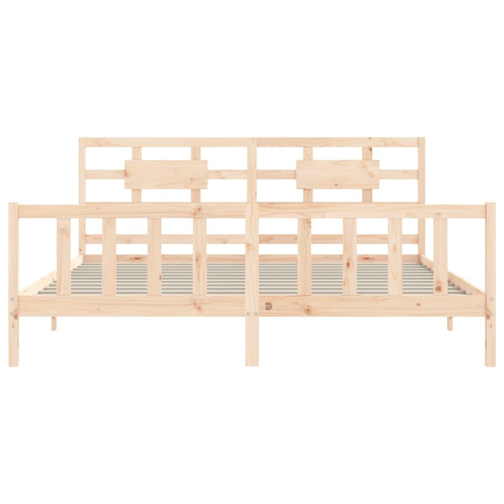 Bed Frame without Mattress 183x203 cm King Solid Wood Pine