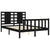 Bed Frame without Mattress Black 135x190 cm Solid Wood Pine