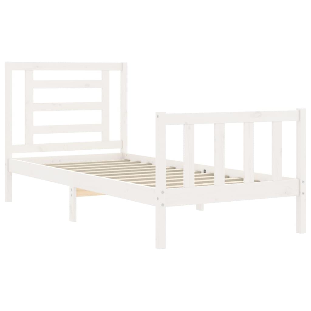 Bed Frame without Mattress White 90x190 cm Solid Wood Pine