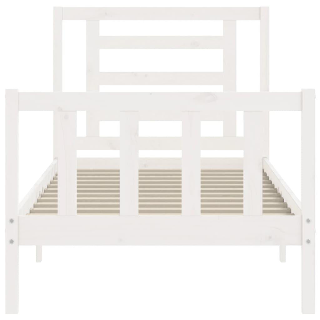 Bed Frame without Mattress White 90x190 cm Solid Wood Pine