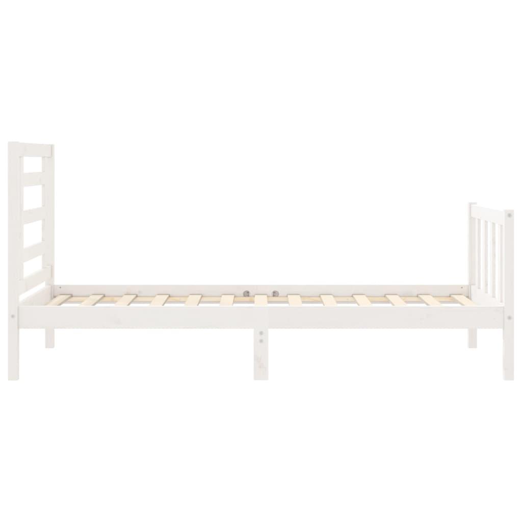 Bed Frame without Mattress White 90x190 cm Solid Wood Pine