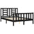 Bed Frame without Mattress Black 135x190 cm Solid Wood Pine