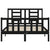 Bed Frame without Mattress Black 135x190 cm Solid Wood Pine