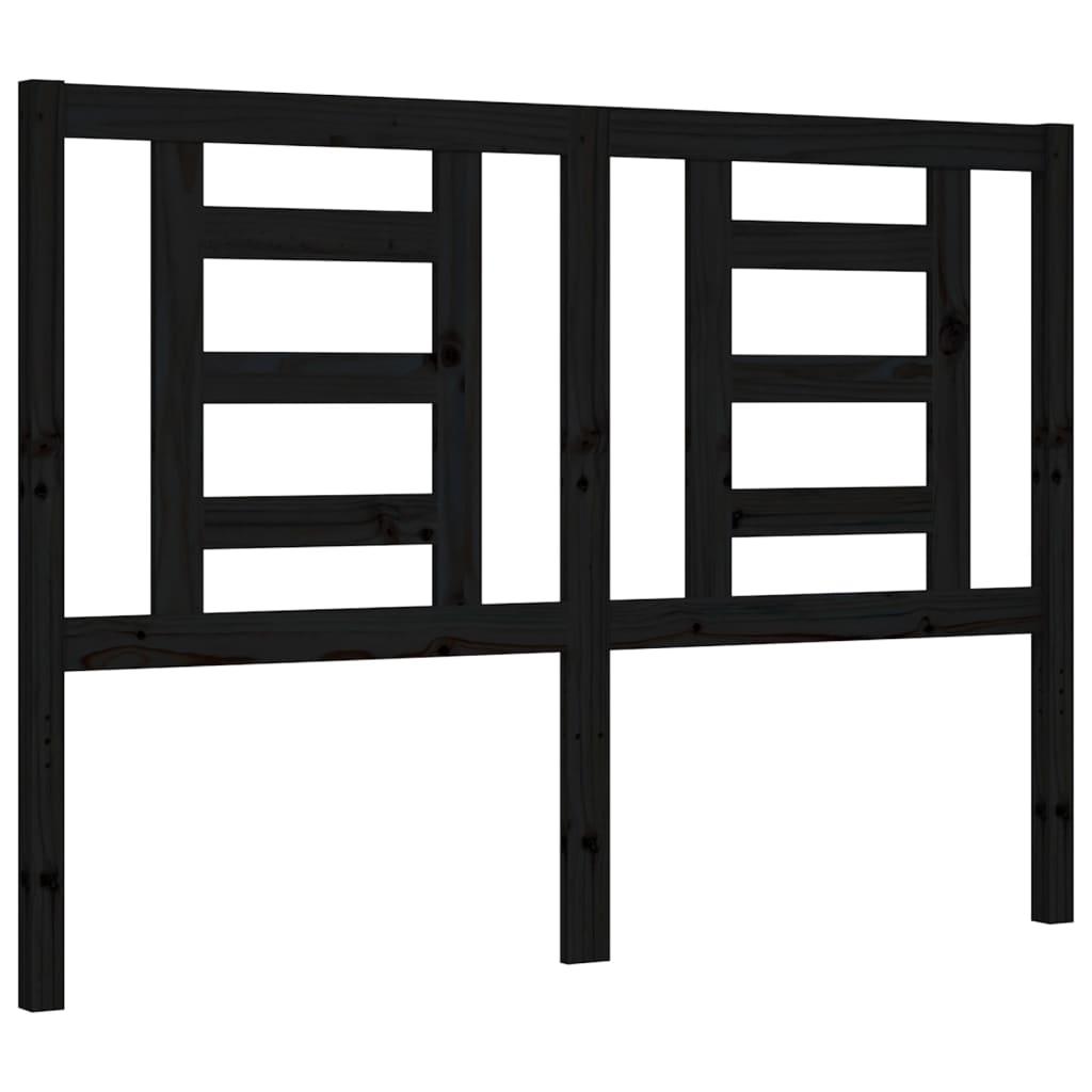 Bed Frame without Mattress Black 135x190 cm Solid Wood Pine