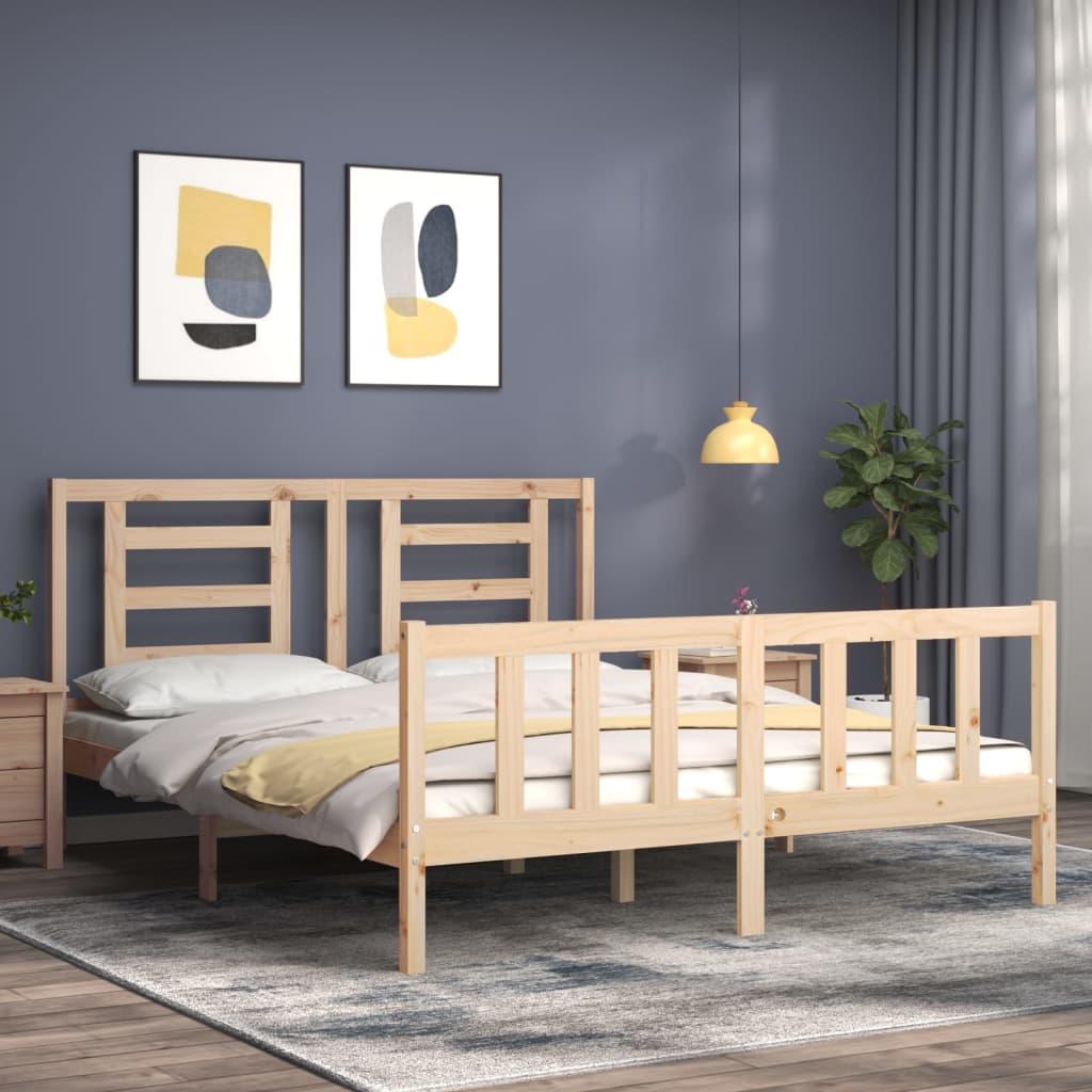 Bed Frame without Mattress 150x200 cm Solid Wood Pine