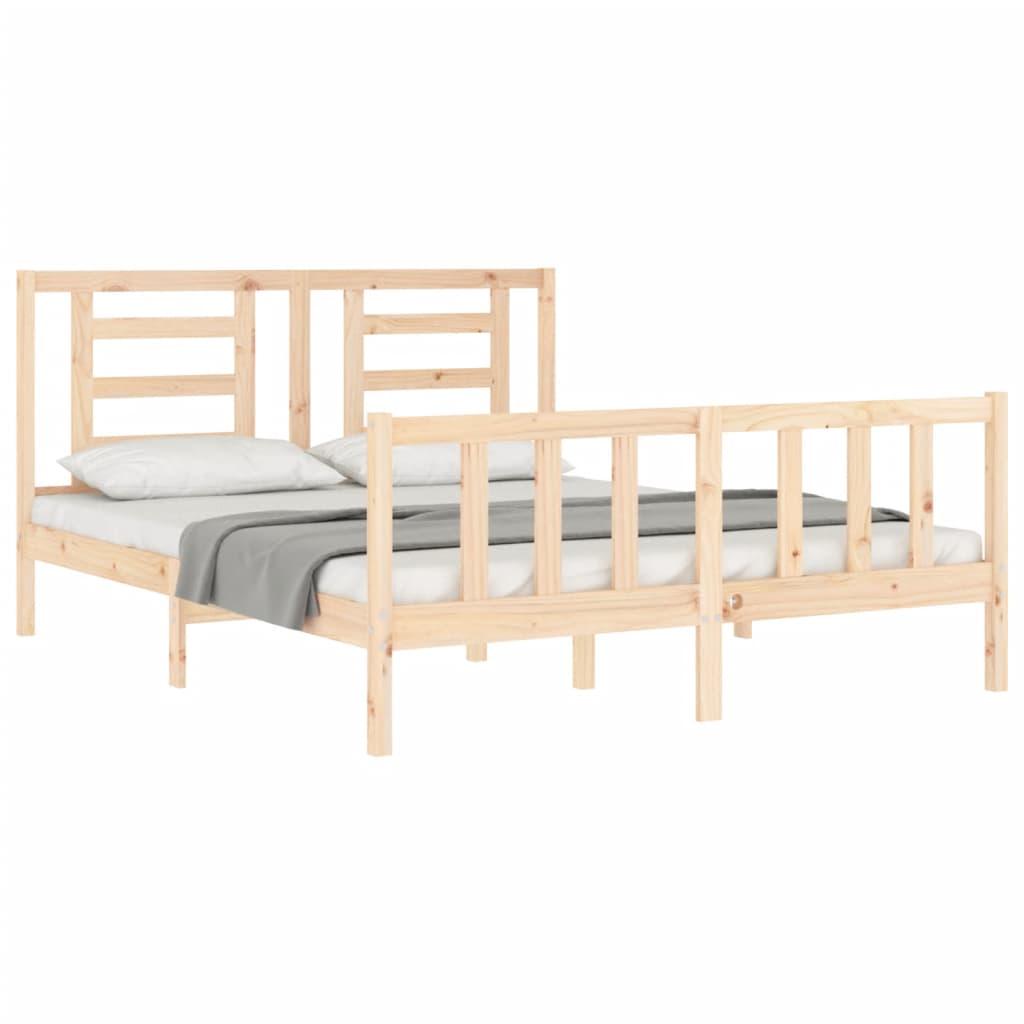 Bed Frame without Mattress 150x200 cm Solid Wood Pine