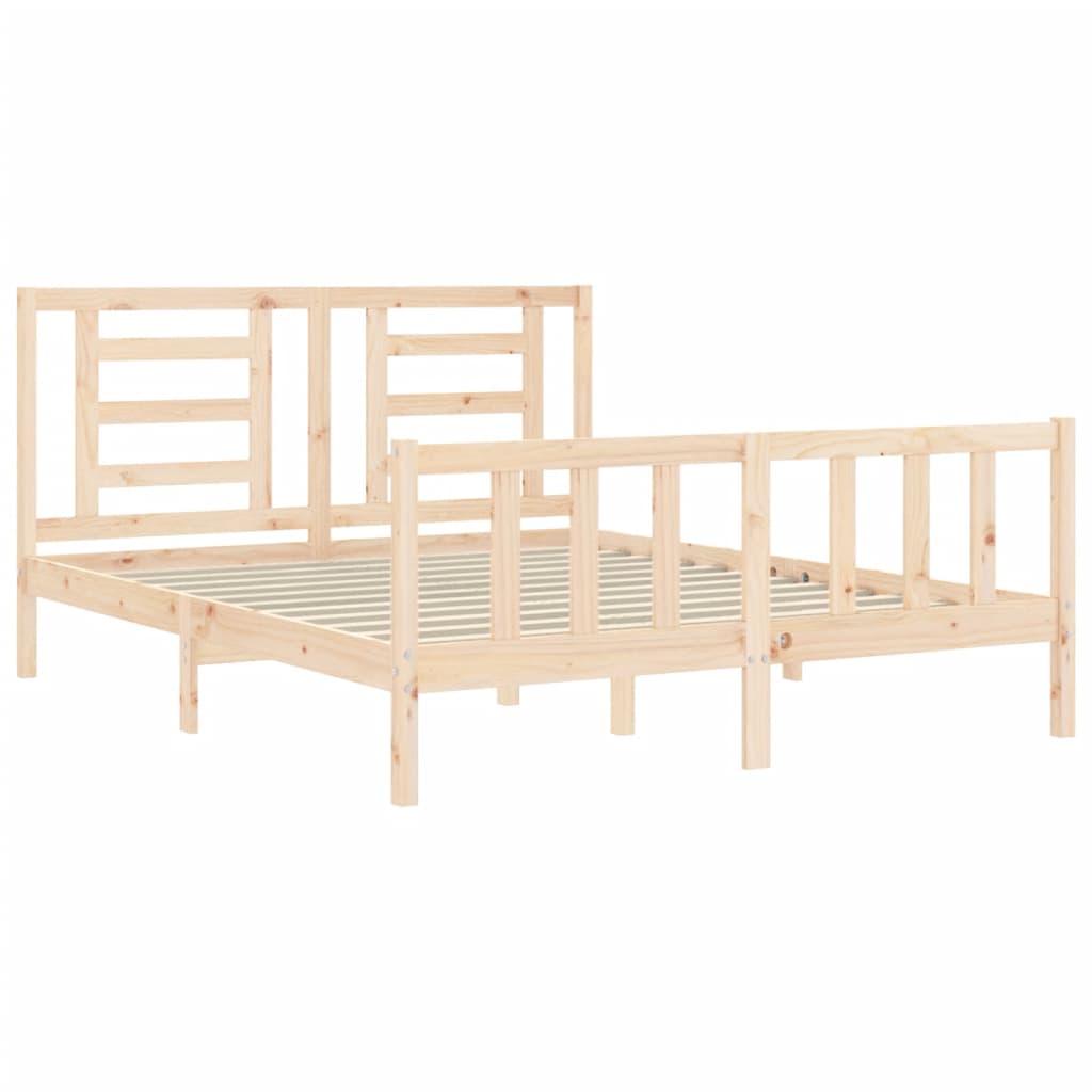 Bed Frame without Mattress 150x200 cm Solid Wood Pine