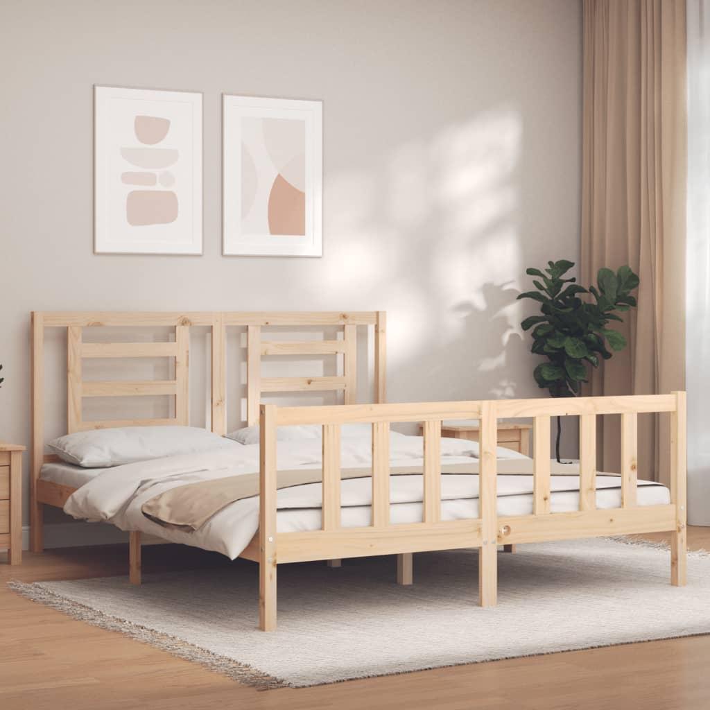 Bed Frame without Mattress 150x200 cm Solid Wood Pine