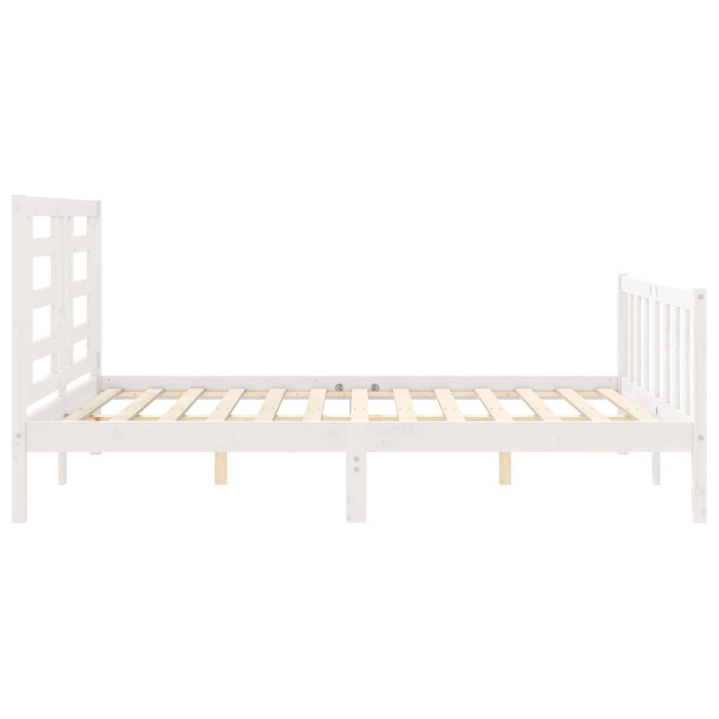 Bed Frame without Mattress White 150x200 cm Solid Wood Pine