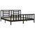 Bed Frame without Mattress Black 183x203 cm King Solid Wood Pine