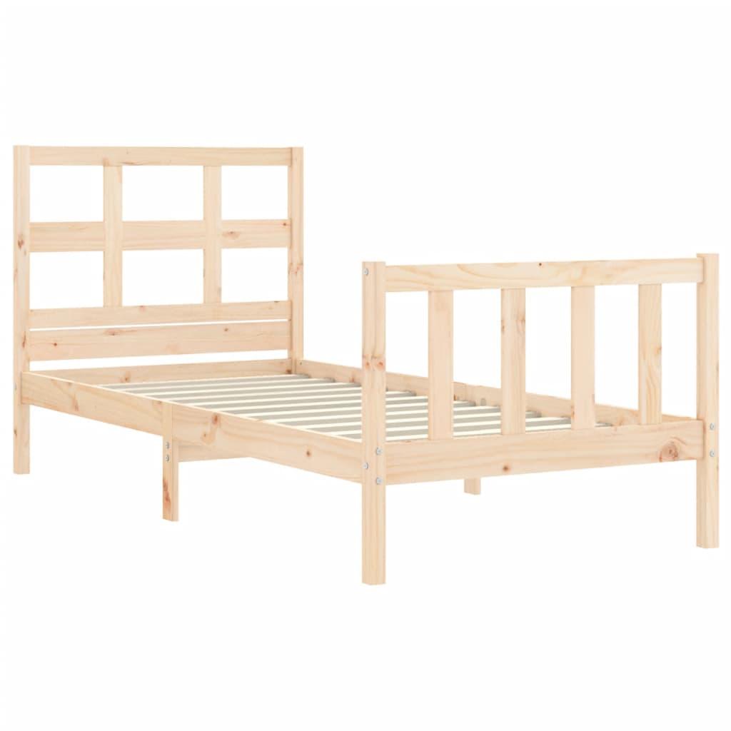 Bed Frame without Mattress 90x190 cm Solid Wood Pine