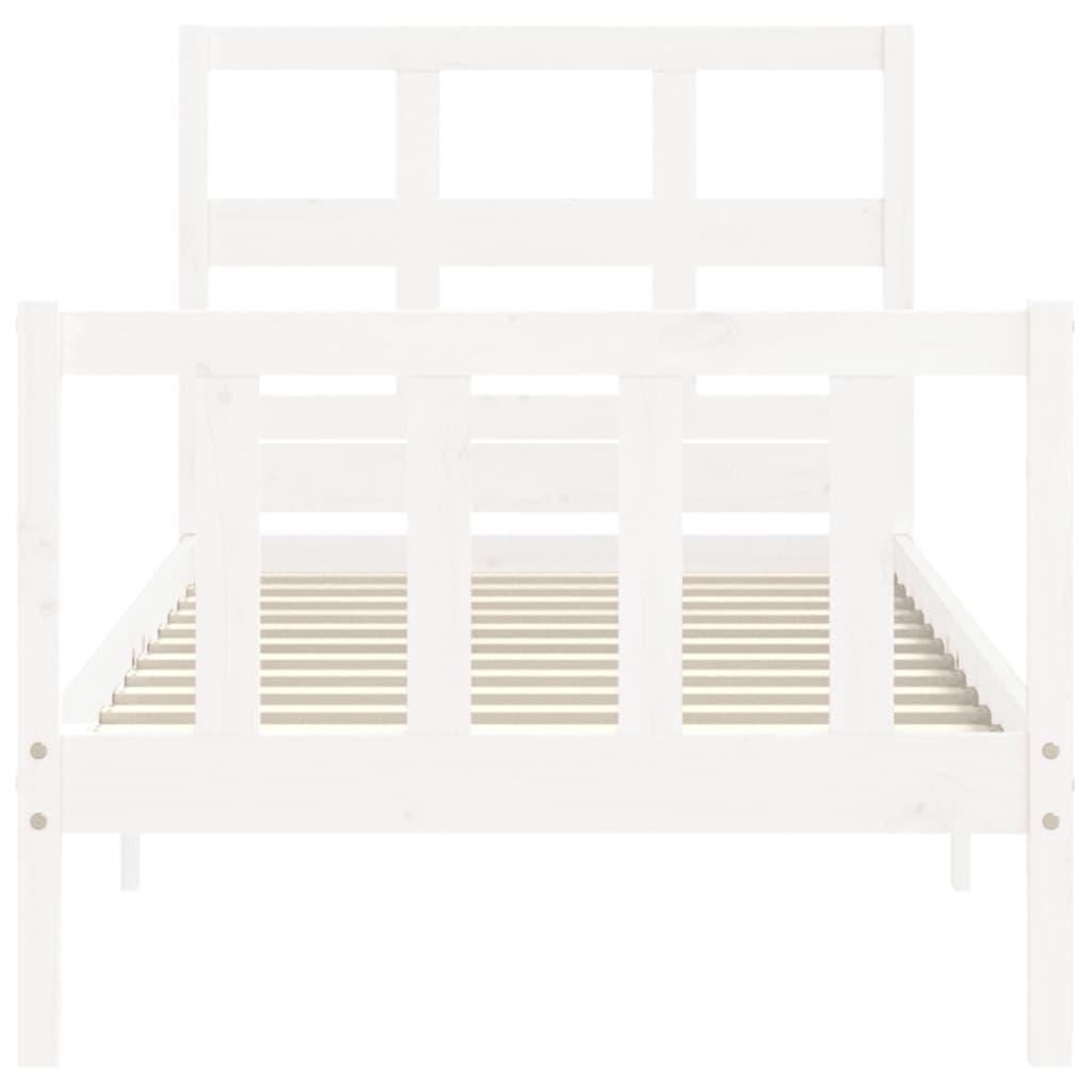 Bed Frame without Mattress White 90x190 cm Solid Wood Pine