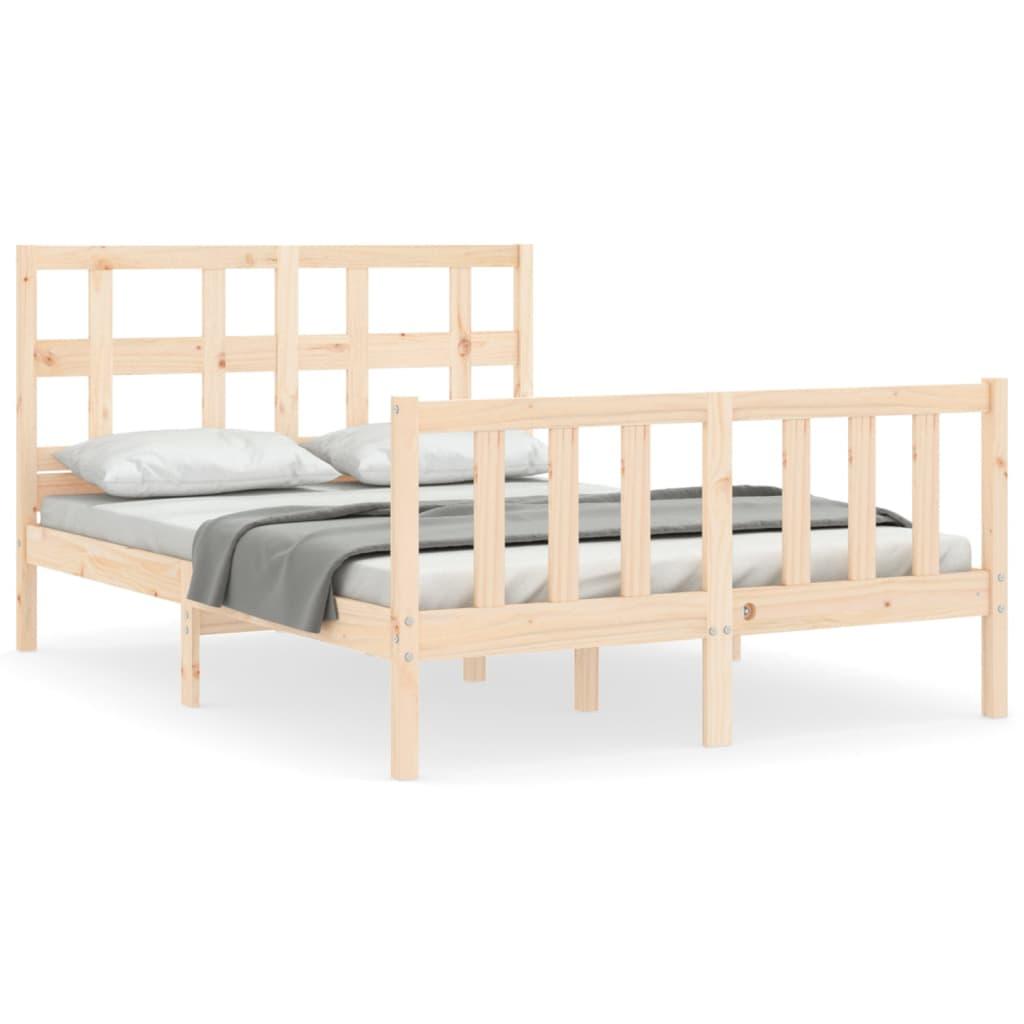 Bed Frame without Mattress 135x190 cm Solid Wood Pine