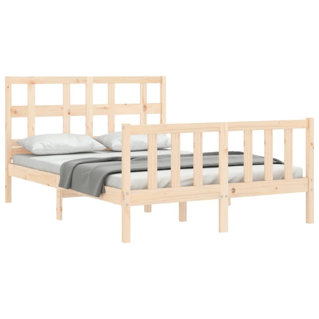 Bed Frame without Mattress 135x190 cm Solid Wood Pine