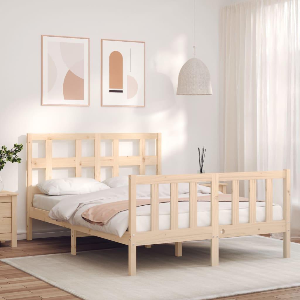 Bed Frame without Mattress 135x190 cm Solid Wood Pine