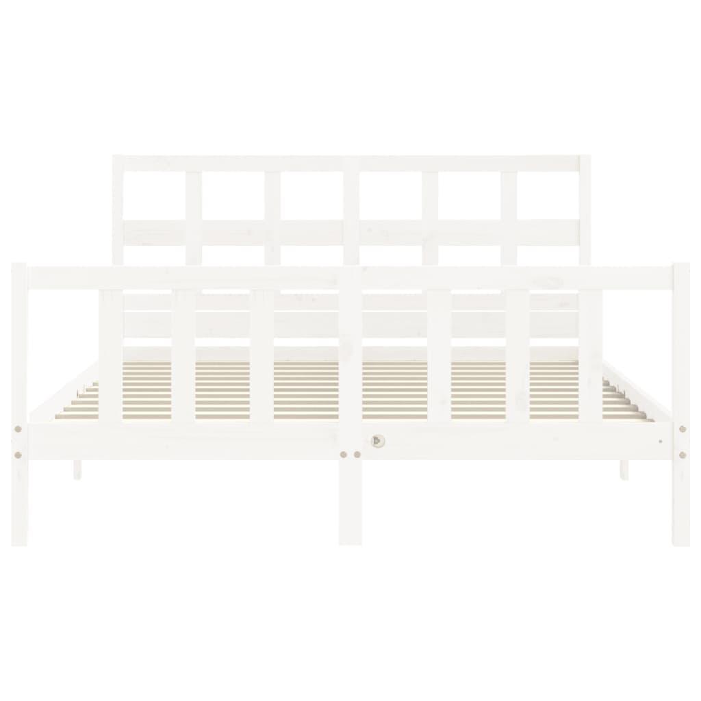 Bed Frame without Mattress White 150x200 cm Solid Wood Pine