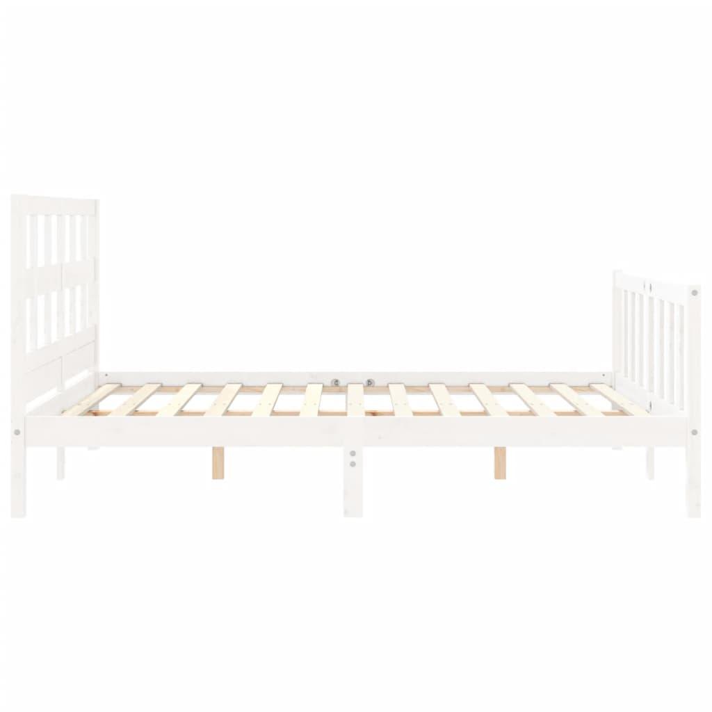 Bed Frame without Mattress White 150x200 cm Solid Wood Pine